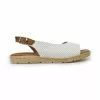 Sandalias Planas Mujer Piel Plantilla Acolchada 22115 Blanco, De Blusandal