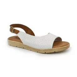 Sandalias Planas Mujer Piel Plantilla Acolchada 22115 Blanco, De Blusandal -Venta de zapatos Tienda sandalias planas mujer piel plantilla acolchada 22115 blanco de blusandal 2