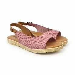 Sandalias Planas Mujer Piel Plantilla Acolchada 22115 Rosa, De Blusandal -Venta de zapatos Tienda sandalias planas mujer piel plantilla acolchada 22115 rosa de blusandal 5