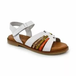 Sandalias Planas Mujer Piel Velcro Plantilla Acolchada 64103 Blanco, De Blusandal -Venta de zapatos Tienda sandalias planas mujer piel velcro plantilla acolchada 64103 blanco de blusandal 2