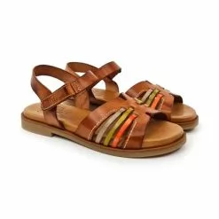 Sandalias Planas Mujer Piel Velcro Plantilla Acolchada 64103 Cuero, De Blusandal -Venta de zapatos Tienda sandalias planas mujer piel velcro plantilla acolchada 64103 cuero de blusandal 5