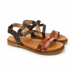 Sandalias Planas Mujer Piel Velcro Plantilla Acolchada 64104 Cuero, De Blusandal -Venta de zapatos Tienda sandalias planas mujer piel velcro plantilla acolchada 64104 cuero de blusandal 5