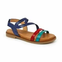 Sandalias Planas Mujer Piel Velcro Plantilla Acolchada 64104 Marino, De Blusandal -Venta de zapatos Tienda sandalias planas mujer piel velcro plantilla acolchada 64104 marino de blusandal 2