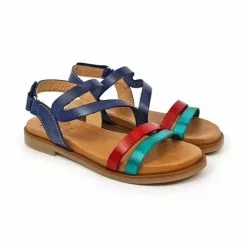 Sandalias Planas Mujer Piel Velcro Plantilla Acolchada 64104 Marino, De Blusandal -Venta de zapatos Tienda sandalias planas mujer piel velcro plantilla acolchada 64104 marino de blusandal 4