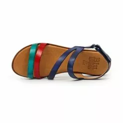 Sandalias Planas Mujer Piel Velcro Plantilla Acolchada 64104 Marino, De Blusandal -Venta de zapatos Tienda sandalias planas mujer piel velcro plantilla acolchada 64104 marino de blusandal 5