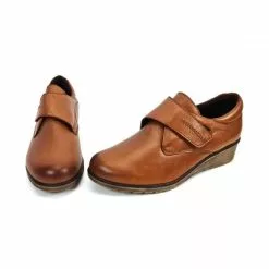 Zapatos Cómodos Mujer Piel Cuña Velcro Plantilla Extraíble 70243 Cuero, De Tupié -Venta de zapatos Tienda zapatos comodos mujer piel cuna velcro plantilla extraible 70243 cuero de tupie 3