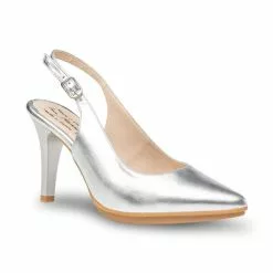 Zapatos De Salón Descubierto Mujer Piel Metalizada Tacón Alto 1495 Plata, De Eva Mañas -Venta de zapatos Tienda zapatos de salon descubierto mujer piel metalizada tacon alto 1495 plata de eva manas 2