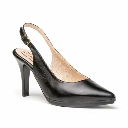 Zapatos De Salón Descubierto Mujer Piel Napa Tacón Alto 1495 Negro, De Eva Mañas 3 Zapatos De Salón Descubierto Mujer Piel Napa Tacón Alto 1495 Negro, De Eva Mañas - Imagen 3
