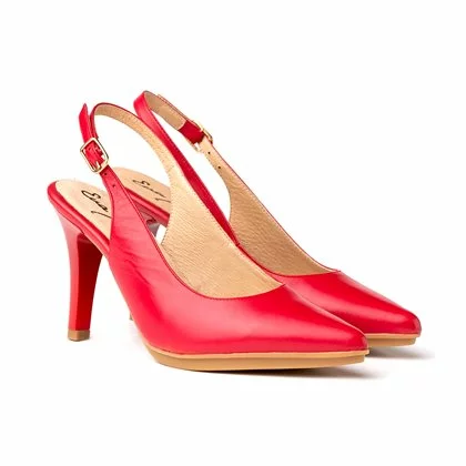 Zapatos De Salón Descubierto Mujer Piel Napa Tacón Alto 1495 Rojo, De Eva Mañas 2 Zapatos De Salón Descubierto Mujer Piel Napa Tacón Alto 1495 Rojo, De Eva Mañas - Imagen 2