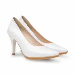 Zapatos De Salón Mujer Piel Charol Tacón Alto 1499 Blanco, De Eva Mañas -Venta de zapatos Tienda zapatos de salon mujer piel charol tacon alto 1499 blanco de eva manas 2