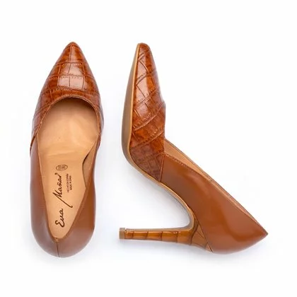 Zapatos De Salón Mujer Piel Coco Tacón Alto 1490 Cuero, De Eva Mañas 3 Zapatos De Salón Mujer Piel Coco Tacón Alto 1490 Cuero, De Eva Mañas - Imagen 3
