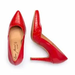 Zapatos De Salón Mujer Piel Coco Tacón Alto 1490 Rojo, De Eva Mañas -Venta de zapatos Tienda zapatos de salon mujer piel coco tacon alto 1490 rojo de eva manas 2