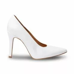 Zapatos De Salón Mujer Piel Napa Tacón Alto 1494 Blanco, De Eva Mañas