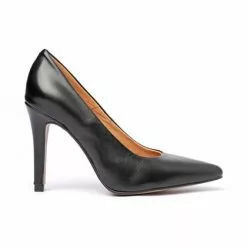 Zapatos De Salón Mujer Piel Napa Tacón Alto 1494 Negro, De Eva Mañas
