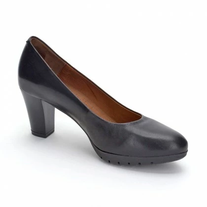 Zapatos De Salón Mujer Piel Tacón Medio Muy Cómodos 2220W Negro, De Desireé 2 Zapatos De Salón Mujer Piel Tacón Medio Muy Cómodos 2220W Negro, De Desireé - Imagen 2