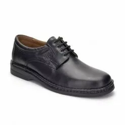 Zapatos Derby Hombre Piel 6050 Negro, De Comodo Sport
