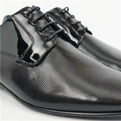 Zapatos Derby Hombre Piel Charol Suela De Cuero 9396 Negro, De Latino 2 Zapatos Derby Hombre Piel Charol Suela De Cuero 9396 Negro, De Latino - Imagen 2