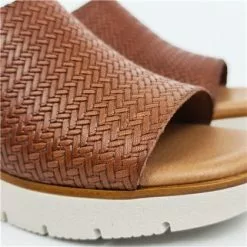 Venta de zapatos Tienda -Venta de zapatos Tienda zuecos cuna baja mujer piel grabada punta abierta plantilla acolchada 22802 cuero de blusandal 1